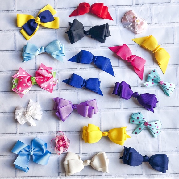 Accessories Set Of 20 Assorted Girls Ribbon Hair Bows Poshmark